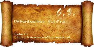Offenbacher Vulfia névjegykártya